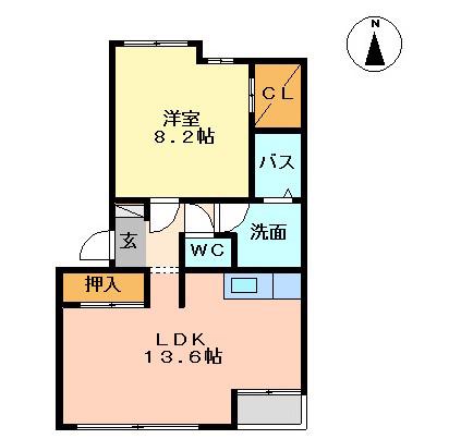 サンライズ東光台(1LDK/1階)の間取り写真