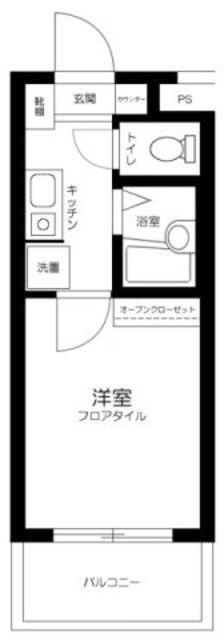 ハイタウン多摩川ナンバー2(1K/3階)の間取り写真
