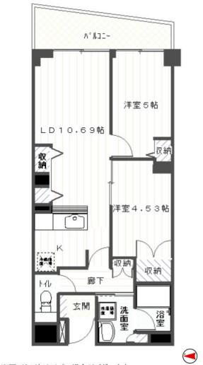 MOTOHASHI2001(2LDK/3階)の間取り写真