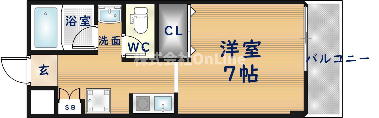 ドムスOGAWA(ワンルーム/2階)の間取り写真