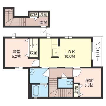 シャーメゾン湘南(2LDK/2階)の間取り写真