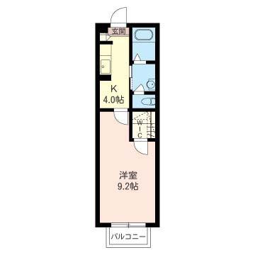 フォレストハイム(1K/2階)の間取り写真