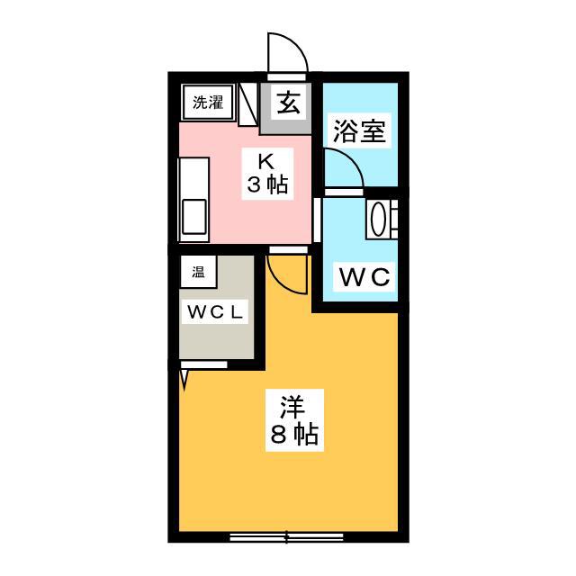 サンテラス(1K/3階)の間取り写真