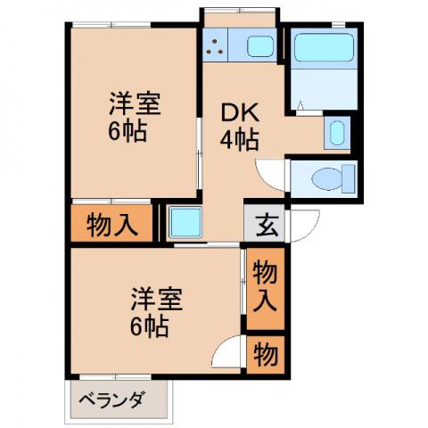 ロイスタ南栄(2DK/2階)の間取り写真