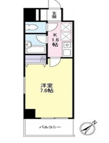クオーレプロバンス船堀(1K/6階)の間取り写真