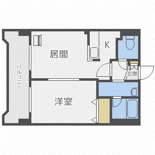 デュアンジュ北円山(1LDK/3階)の間取り写真