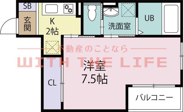 BRAVEBASE アリビオ(1K/2階)の間取り写真
