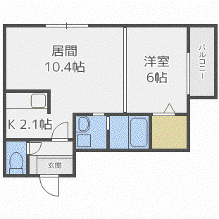 LA.FORTE MARUYAMA(1LDK/5階)の間取り写真