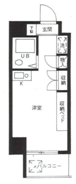 江古田ホワイトハイツ(ワンルーム/8階)の間取り写真
