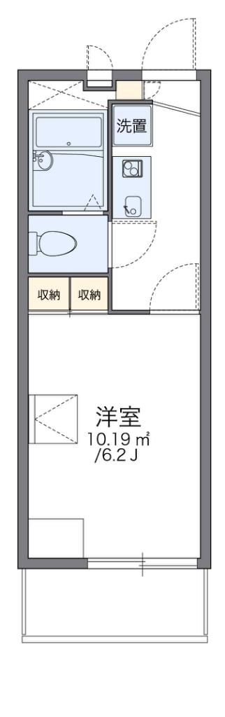 レオパレスオキツモ(1K/1階)の間取り写真