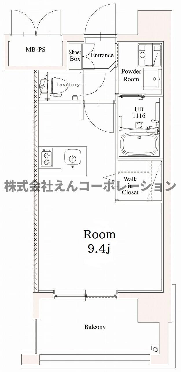 エンクレスト香椎駅前(ワンルーム/14階)の間取り写真