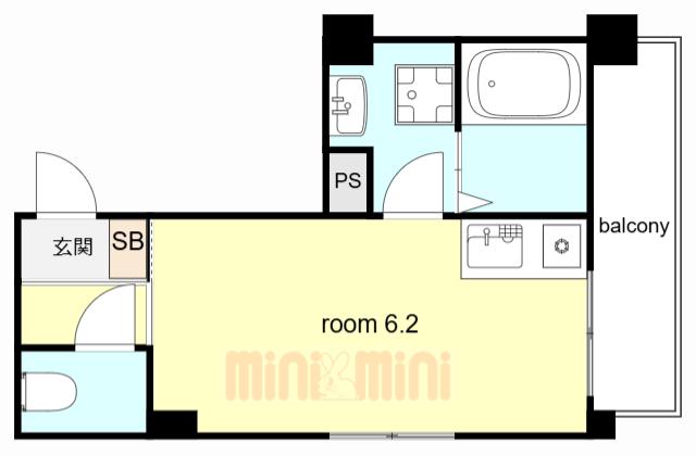 SORA住吉(ワンルーム/3階)の間取り写真