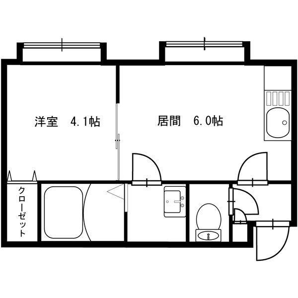 アインバウム(1LDK/2階)の間取り写真
