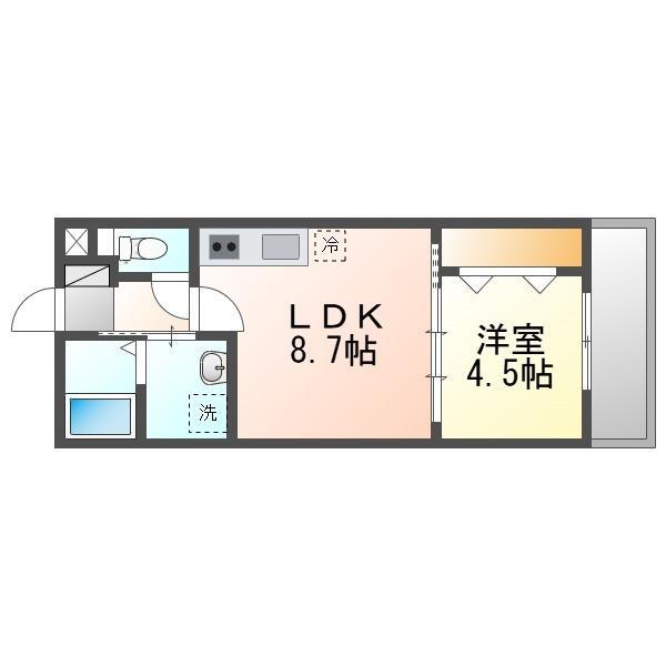 ACOTERRACE(1LDK/2階)の間取り写真