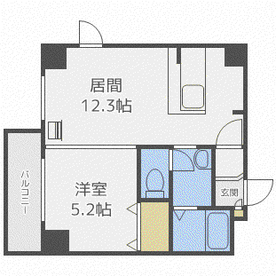 NOURISH美園(1LDK/7階)の間取り写真