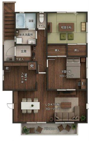 モコハイツ(2LDK/2階)の間取り写真