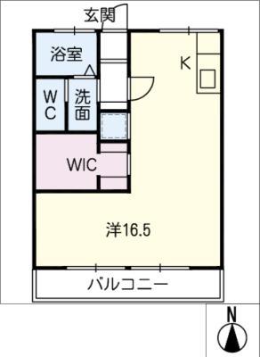 カサブエナ(ワンルーム/2階)の間取り写真