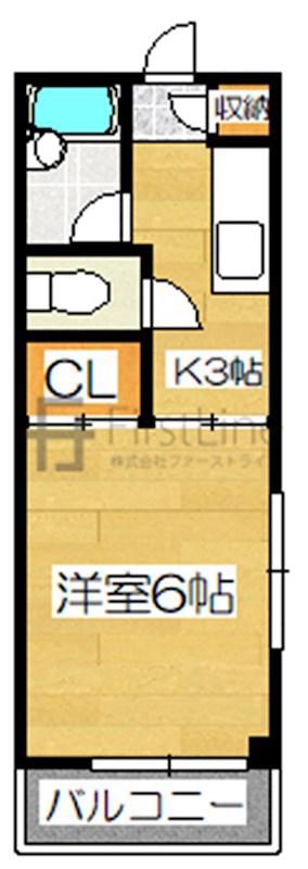 グラッツェ(1K/2階)の間取り写真