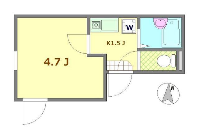 エイビィ五反野(1K/1階)の間取り写真