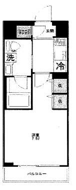 AXAS池袋レジデンス(1K/2階)の間取り写真