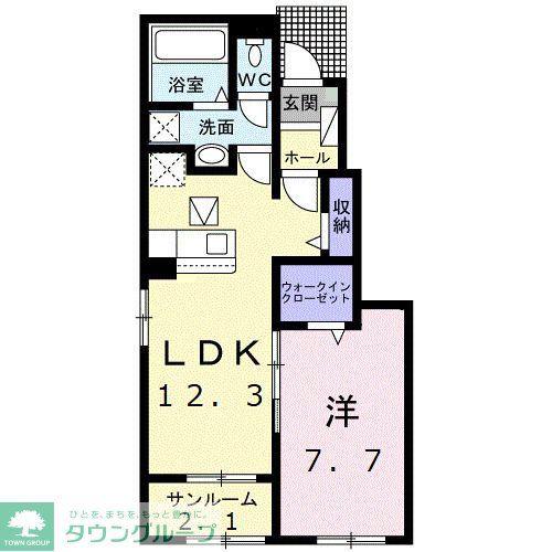 レスポワール A(1LDK/1階)の間取り写真