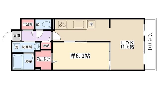 ブリーゼ(1LDK/3階)の間取り写真