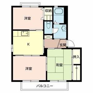 エコーズユタカ B棟(3K/2階)の間取り写真