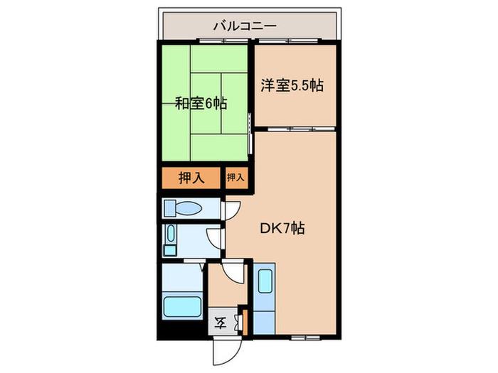 サンビスタ西台(2DK/3階)の間取り写真