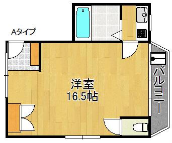 京田ビル(ワンルーム/3階)の間取り写真