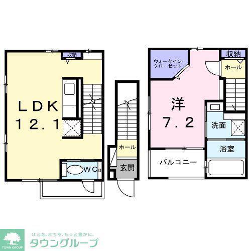 サンダーソニア(1LDK/2階)の間取り写真