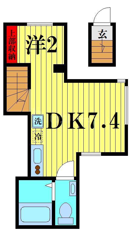 ALLEY HAUS(1DK/2階)の間取り写真