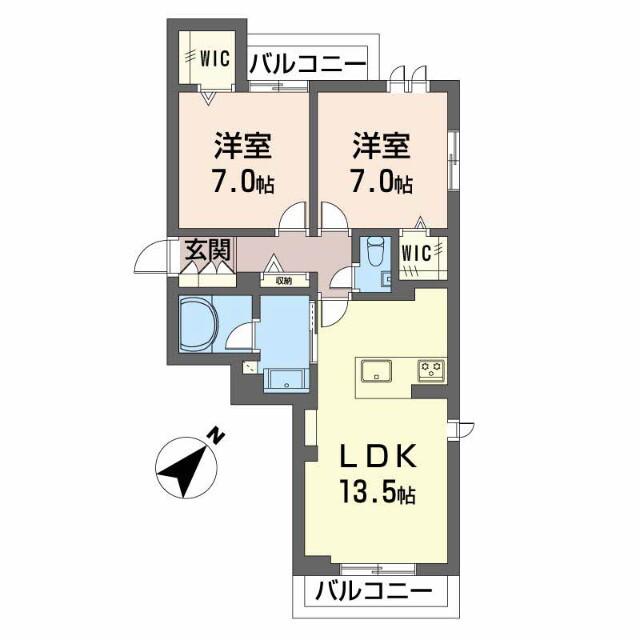FELISEED(2LDK/3階)の間取り写真