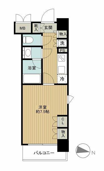クオリア小石川(1K/7階)の間取り写真