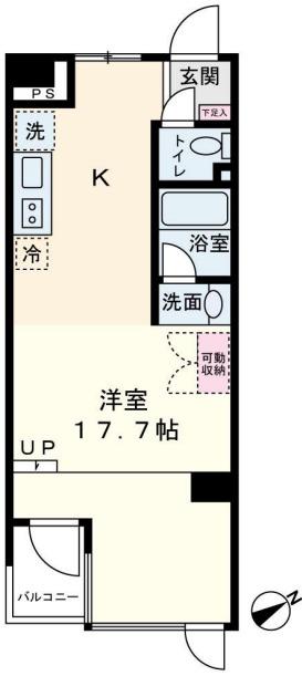 GRACE COURT UENO(ワンルーム/7階)の間取り写真