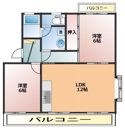 パレステージ(2LDK/3階)の間取り写真
