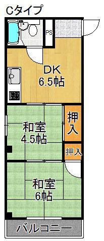 住吉ハイツ(2DK/3階)の間取り写真