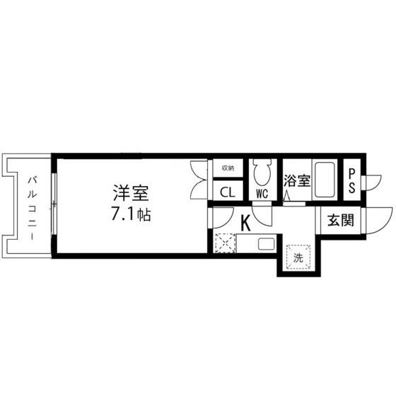 レジデンス佐々木(1K/5階)の間取り写真