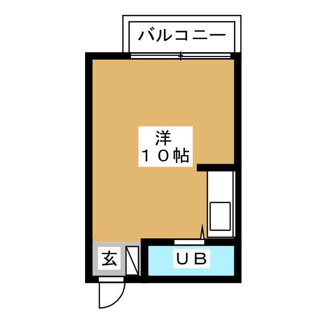 マウンティンやかた II(ワンルーム/2階)の間取り写真