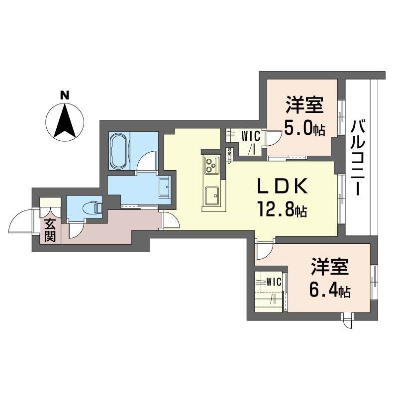 UP DRAFT(2LDK/2階)の間取り写真
