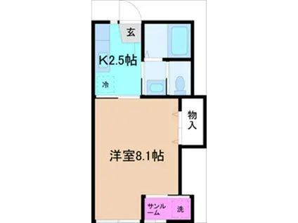 プチカレッジ8(1K/1階)の間取り写真