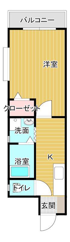 第11ドリームマンション(1K/9階)の間取り写真