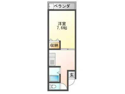 MINORU(1DK/3階)の間取り写真