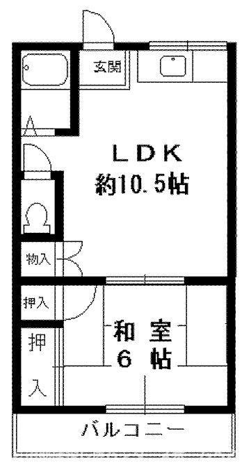 メーベルハイツ(1LDK/2階)の間取り写真