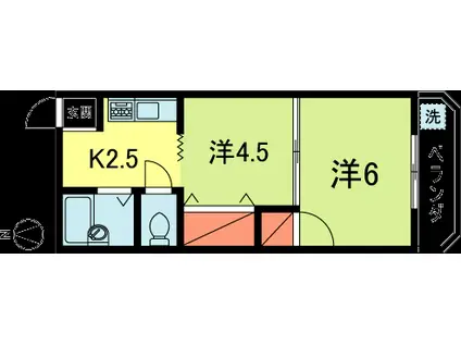 阿佐ヶ谷ダイヤモンドマンション(2K/3階)の間取り写真