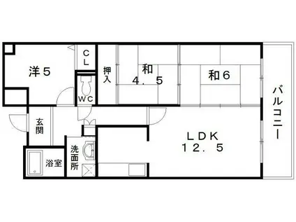 プリムローズ岸和田(3LDK/5階)の間取り写真