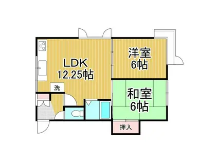 山田ハイツ(2LDK/2階)の間取り写真