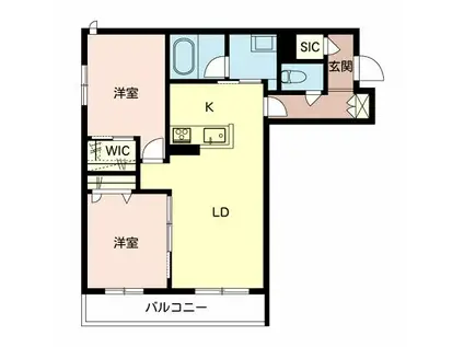 シャーメゾン クレ・フィーユ(2LDK/1階)の間取り写真