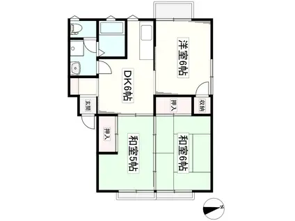 リバーサイド道海(3DK/2階)の間取り写真