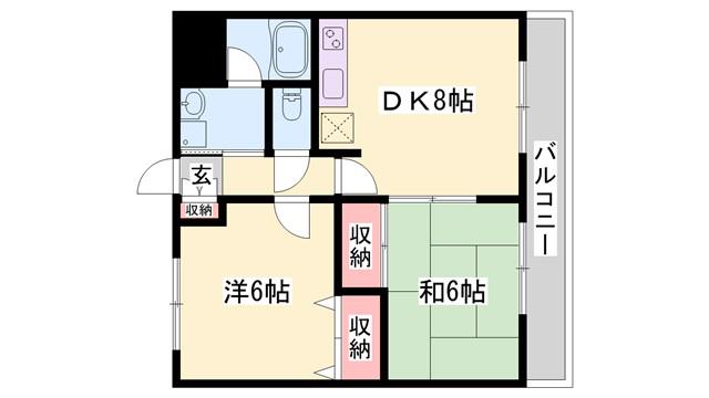 下野田マンションISSEI(2LDK/3階)の間取り写真