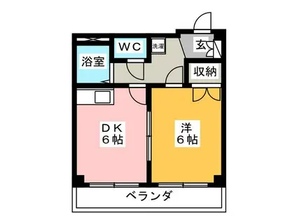 アーバンハイム広江(1DK/4階)の間取り写真